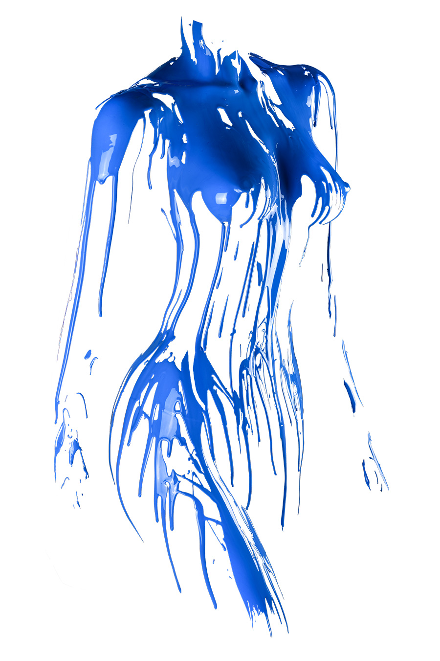 Silhouette - abstrake erotische Fotokunst Frau weiblich Farben blau weiß Wandbild Kunstdruck Galerie Ausstellung