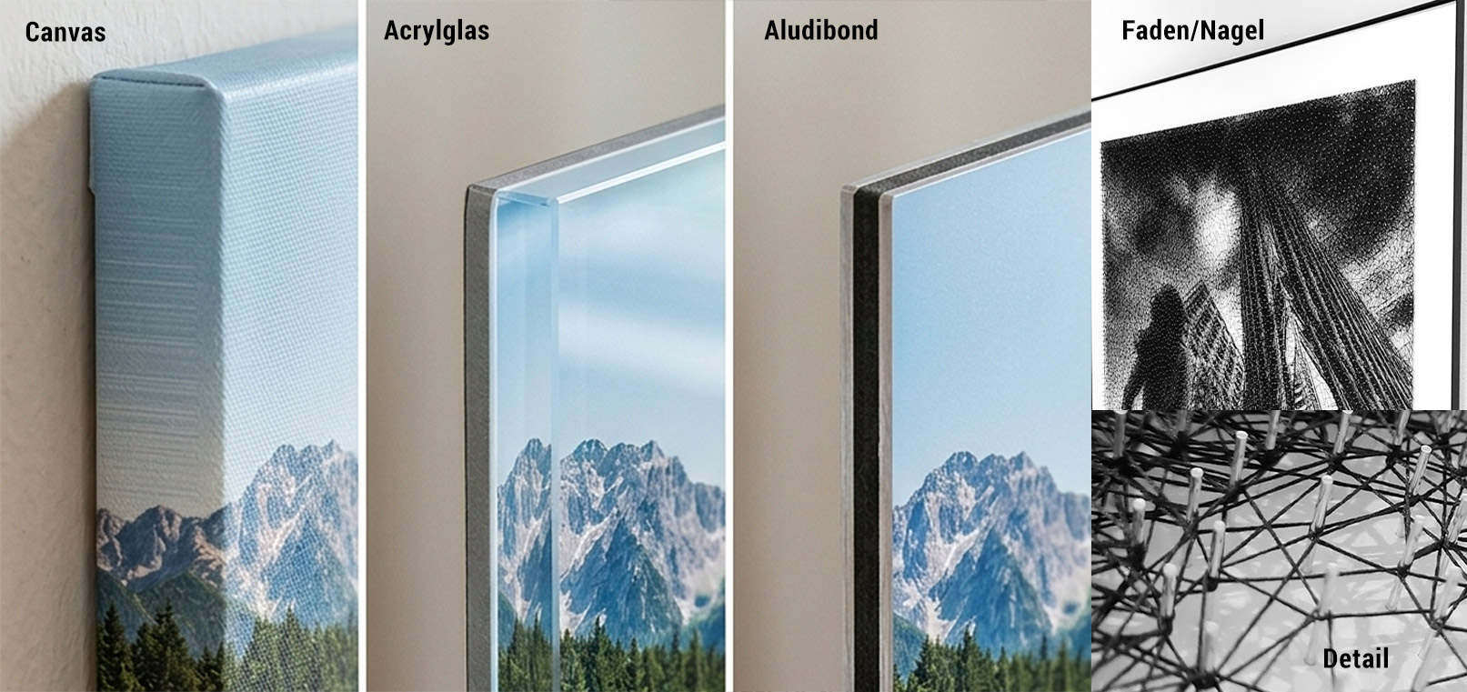 Fotokunst kaufen auf Leinwand Acrylglas, Aludibond oder Faden-Nagelbild Wandbilder